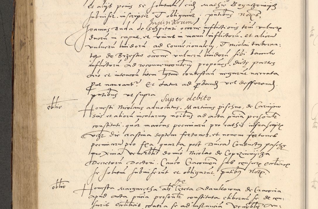 Zdjęcie nr 549 dla obiektu archiwalnego: Acta actorum causarum, sentenciarum et obligationum coram reverendo patre domino Paulo Crassowsky Varschoviensi et Omnium Sanctorum preposito, canonico vicarioque in spiritualibus ex commissione reverendissimi in Christo patris et domini domini Petri Dei gratia episcopi Cracoviensis ac officiali generali Cracoviensi ad annum Domini 1540, cuius indictio est 13, pontificatus sanctissimi in Christo patris et domini nostri domini Pauli divina providencia pape tercii anno sexto a die ac mense infrascriptis feliciter continuantur