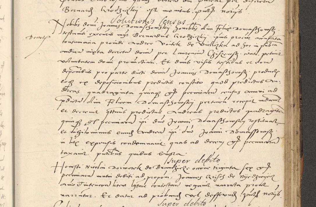 Zdjęcie nr 552 dla obiektu archiwalnego: Acta actorum causarum, sentenciarum et obligationum coram reverendo patre domino Paulo Crassowsky Varschoviensi et Omnium Sanctorum preposito, canonico vicarioque in spiritualibus ex commissione reverendissimi in Christo patris et domini domini Petri Dei gratia episcopi Cracoviensis ac officiali generali Cracoviensi ad annum Domini 1540, cuius indictio est 13, pontificatus sanctissimi in Christo patris et domini nostri domini Pauli divina providencia pape tercii anno sexto a die ac mense infrascriptis feliciter continuantur