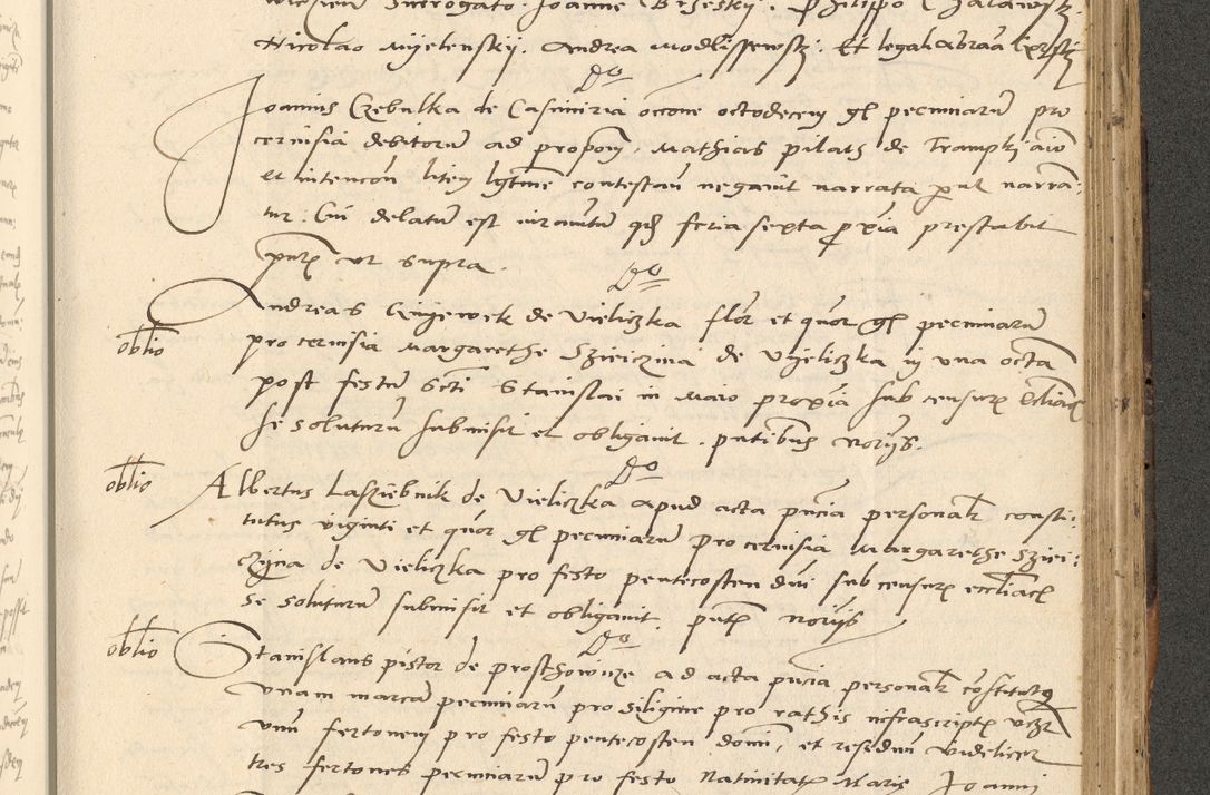 Zdjęcie nr 575 dla obiektu archiwalnego: Acta actorum causarum, sentenciarum et obligationum coram reverendo patre domino Paulo Crassowsky Varschoviensi et Omnium Sanctorum preposito, canonico vicarioque in spiritualibus ex commissione reverendissimi in Christo patris et domini domini Petri Dei gratia episcopi Cracoviensis ac officiali generali Cracoviensi ad annum Domini 1540, cuius indictio est 13, pontificatus sanctissimi in Christo patris et domini nostri domini Pauli divina providencia pape tercii anno sexto a die ac mense infrascriptis feliciter continuantur