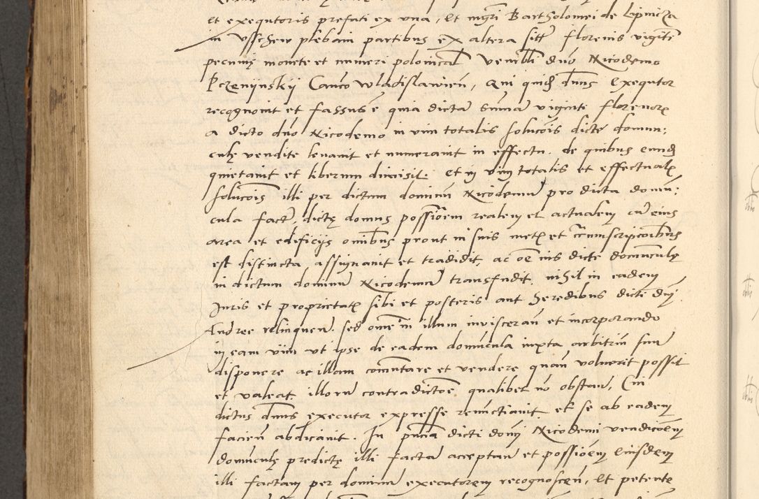 Zdjęcie nr 574 dla obiektu archiwalnego: Acta actorum causarum, sentenciarum et obligationum coram reverendo patre domino Paulo Crassowsky Varschoviensi et Omnium Sanctorum preposito, canonico vicarioque in spiritualibus ex commissione reverendissimi in Christo patris et domini domini Petri Dei gratia episcopi Cracoviensis ac officiali generali Cracoviensi ad annum Domini 1540, cuius indictio est 13, pontificatus sanctissimi in Christo patris et domini nostri domini Pauli divina providencia pape tercii anno sexto a die ac mense infrascriptis feliciter continuantur