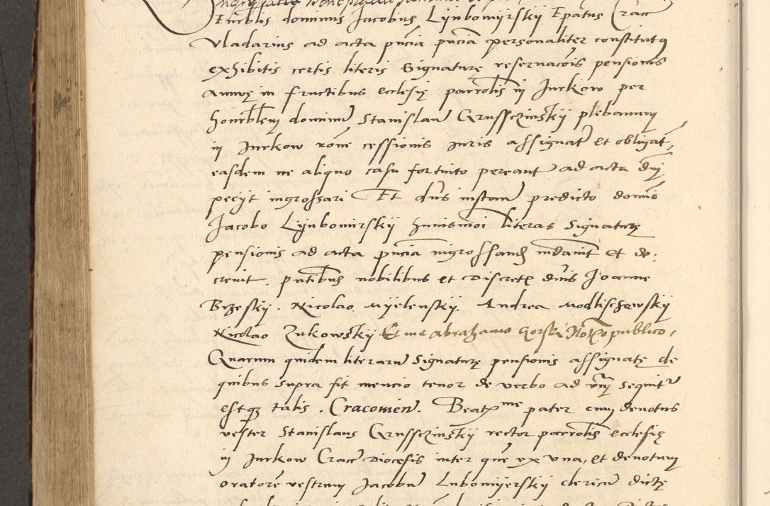 Zdjęcie nr 585 dla obiektu archiwalnego: Acta actorum causarum, sentenciarum et obligationum coram reverendo patre domino Paulo Crassowsky Varschoviensi et Omnium Sanctorum preposito, canonico vicarioque in spiritualibus ex commissione reverendissimi in Christo patris et domini domini Petri Dei gratia episcopi Cracoviensis ac officiali generali Cracoviensi ad annum Domini 1540, cuius indictio est 13, pontificatus sanctissimi in Christo patris et domini nostri domini Pauli divina providencia pape tercii anno sexto a die ac mense infrascriptis feliciter continuantur