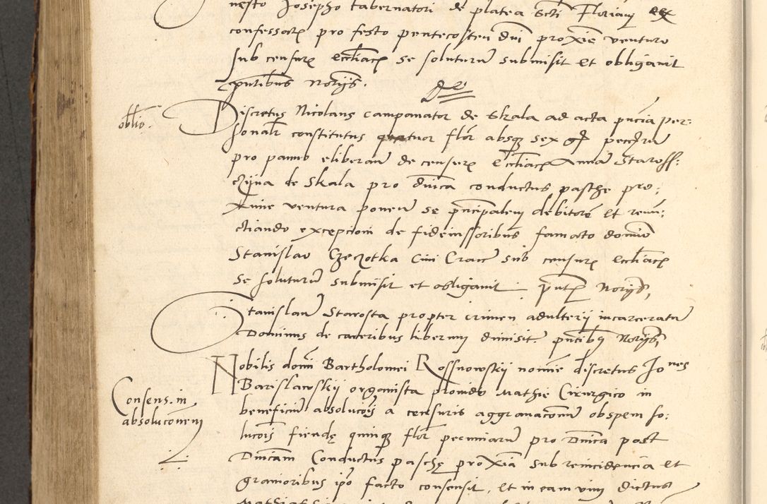 Zdjęcie nr 588 dla obiektu archiwalnego: Acta actorum causarum, sentenciarum et obligationum coram reverendo patre domino Paulo Crassowsky Varschoviensi et Omnium Sanctorum preposito, canonico vicarioque in spiritualibus ex commissione reverendissimi in Christo patris et domini domini Petri Dei gratia episcopi Cracoviensis ac officiali generali Cracoviensi ad annum Domini 1540, cuius indictio est 13, pontificatus sanctissimi in Christo patris et domini nostri domini Pauli divina providencia pape tercii anno sexto a die ac mense infrascriptis feliciter continuantur