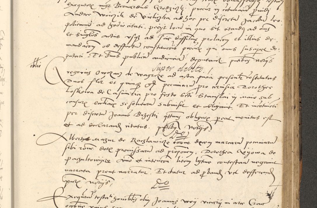 Zdjęcie nr 592 dla obiektu archiwalnego: Acta actorum causarum, sentenciarum et obligationum coram reverendo patre domino Paulo Crassowsky Varschoviensi et Omnium Sanctorum preposito, canonico vicarioque in spiritualibus ex commissione reverendissimi in Christo patris et domini domini Petri Dei gratia episcopi Cracoviensis ac officiali generali Cracoviensi ad annum Domini 1540, cuius indictio est 13, pontificatus sanctissimi in Christo patris et domini nostri domini Pauli divina providencia pape tercii anno sexto a die ac mense infrascriptis feliciter continuantur