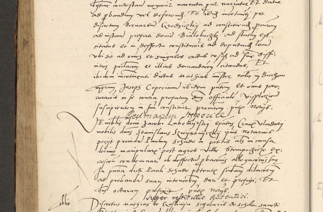 Zdjęcie nr 593 dla obiektu archiwalnego: Acta actorum causarum, sentenciarum et obligationum coram reverendo patre domino Paulo Crassowsky Varschoviensi et Omnium Sanctorum preposito, canonico vicarioque in spiritualibus ex commissione reverendissimi in Christo patris et domini domini Petri Dei gratia episcopi Cracoviensis ac officiali generali Cracoviensi ad annum Domini 1540, cuius indictio est 13, pontificatus sanctissimi in Christo patris et domini nostri domini Pauli divina providencia pape tercii anno sexto a die ac mense infrascriptis feliciter continuantur