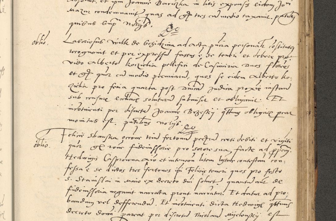 Zdjęcie nr 596 dla obiektu archiwalnego: Acta actorum causarum, sentenciarum et obligationum coram reverendo patre domino Paulo Crassowsky Varschoviensi et Omnium Sanctorum preposito, canonico vicarioque in spiritualibus ex commissione reverendissimi in Christo patris et domini domini Petri Dei gratia episcopi Cracoviensis ac officiali generali Cracoviensi ad annum Domini 1540, cuius indictio est 13, pontificatus sanctissimi in Christo patris et domini nostri domini Pauli divina providencia pape tercii anno sexto a die ac mense infrascriptis feliciter continuantur