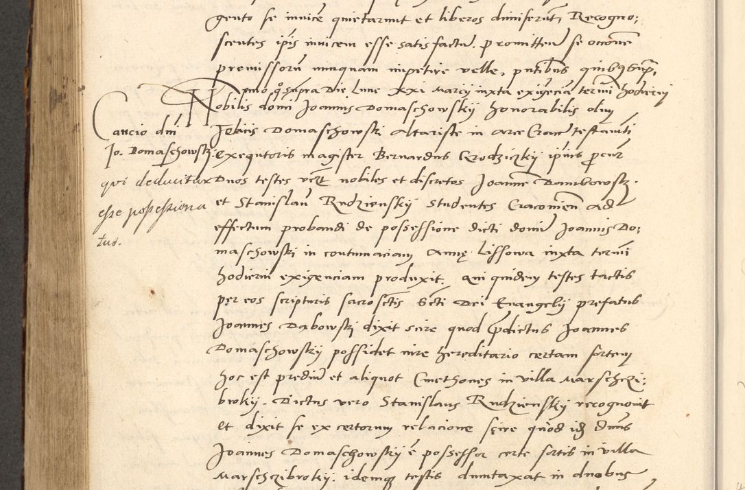 Zdjęcie nr 599 dla obiektu archiwalnego: Acta actorum causarum, sentenciarum et obligationum coram reverendo patre domino Paulo Crassowsky Varschoviensi et Omnium Sanctorum preposito, canonico vicarioque in spiritualibus ex commissione reverendissimi in Christo patris et domini domini Petri Dei gratia episcopi Cracoviensis ac officiali generali Cracoviensi ad annum Domini 1540, cuius indictio est 13, pontificatus sanctissimi in Christo patris et domini nostri domini Pauli divina providencia pape tercii anno sexto a die ac mense infrascriptis feliciter continuantur