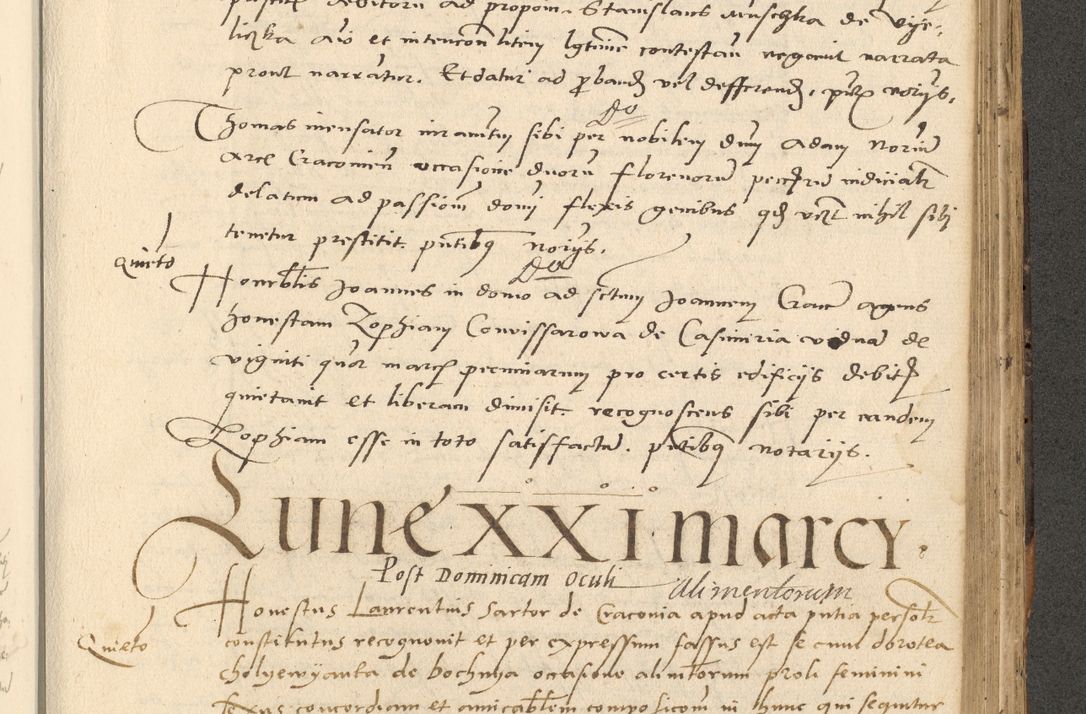 Zdjęcie nr 619 dla obiektu archiwalnego: Acta actorum causarum, sentenciarum et obligationum coram reverendo patre domino Paulo Crassowsky Varschoviensi et Omnium Sanctorum preposito, canonico vicarioque in spiritualibus ex commissione reverendissimi in Christo patris et domini domini Petri Dei gratia episcopi Cracoviensis ac officiali generali Cracoviensi ad annum Domini 1540, cuius indictio est 13, pontificatus sanctissimi in Christo patris et domini nostri domini Pauli divina providencia pape tercii anno sexto a die ac mense infrascriptis feliciter continuantur