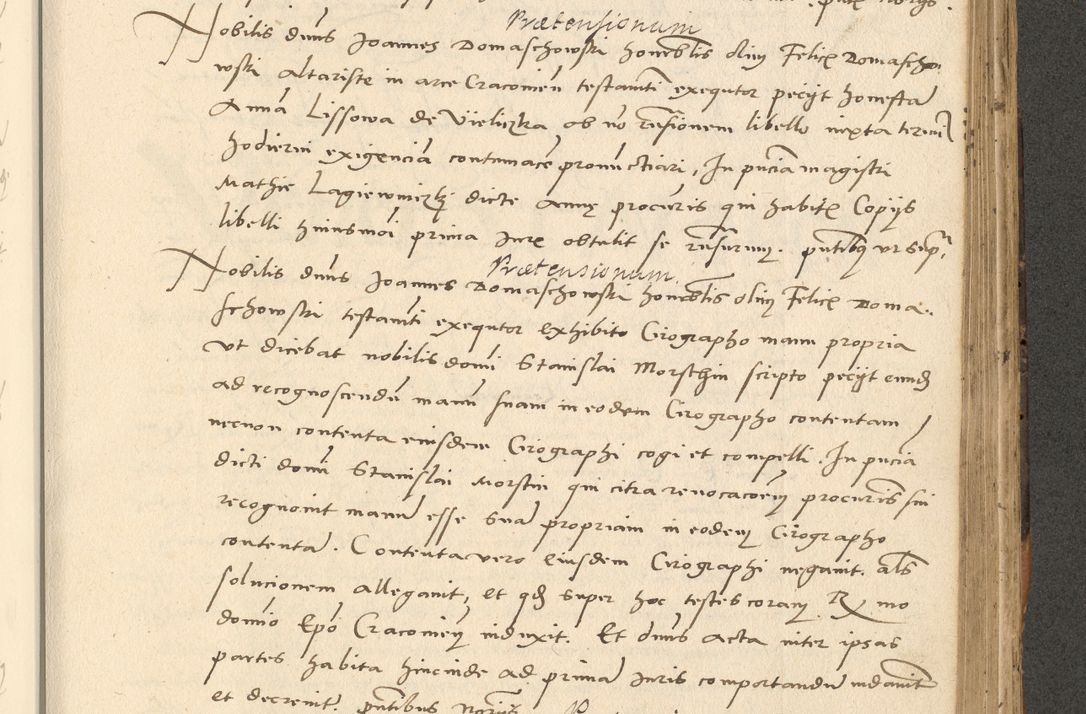 Zdjęcie nr 647 dla obiektu archiwalnego: Acta actorum causarum, sentenciarum et obligationum coram reverendo patre domino Paulo Crassowsky Varschoviensi et Omnium Sanctorum preposito, canonico vicarioque in spiritualibus ex commissione reverendissimi in Christo patris et domini domini Petri Dei gratia episcopi Cracoviensis ac officiali generali Cracoviensi ad annum Domini 1540, cuius indictio est 13, pontificatus sanctissimi in Christo patris et domini nostri domini Pauli divina providencia pape tercii anno sexto a die ac mense infrascriptis feliciter continuantur