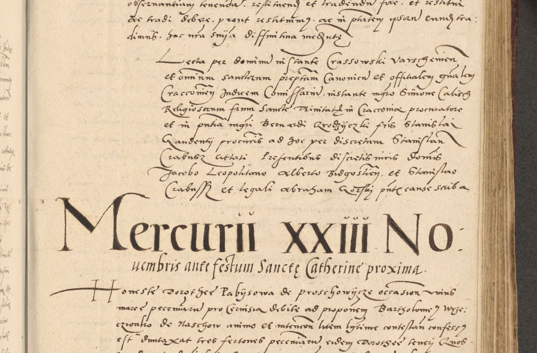 Zdjęcie nr 202 dla obiektu archiwalnego: Acta actorum causarum, sentenciarum et obligationum coram reverendo patre domino Paulo Crassowski Warscheviensi et Omnium Sanctorum preposito, canonico et officiali in spiritualibus generali Cracoviensi ad annum Domini millesimum quingentesimum quadragesimum primum, cuius indicio est quatuor decima, pontificatu (sic!) sanctissimi in Christo patris et domini nostri domini Pauli divina providencia pape tercii,, anno septimo, a die ac mense infrascriptis feliciter continuantur