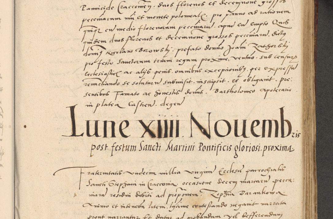 Zdjęcie nr 184 dla obiektu archiwalnego: Acta actorum causarum, sentenciarum et obligationum coram reverendo patre domino Paulo Crassowski Warscheviensi et Omnium Sanctorum preposito, canonico et officiali in spiritualibus generali Cracoviensi ad annum Domini millesimum quingentesimum quadragesimum primum, cuius indicio est quatuor decima, pontificatu (sic!) sanctissimi in Christo patris et domini nostri domini Pauli divina providencia pape tercii,, anno septimo, a die ac mense infrascriptis feliciter continuantur