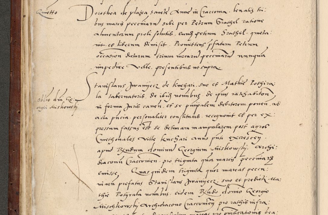 Zdjęcie nr 161 dla obiektu archiwalnego: Acta actorum causarum, sentenciarum et obligationum coram reverendo patre domino Paulo Crassowski Warscheviensi et Omnium Sanctorum preposito, canonico et officiali in spiritualibus generali Cracoviensi ad annum Domini millesimum quingentesimum quadragesimum primum, cuius indicio est quatuor decima, pontificatu (sic!) sanctissimi in Christo patris et domini nostri domini Pauli divina providencia pape tercii,, anno septimo, a die ac mense infrascriptis feliciter continuantur