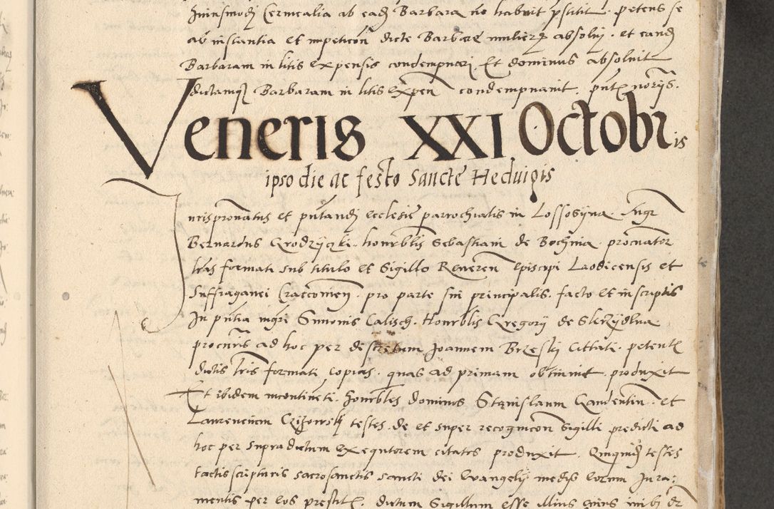 Zdjęcie nr 142 dla obiektu archiwalnego: Acta actorum causarum, sentenciarum et obligationum coram reverendo patre domino Paulo Crassowski Warscheviensi et Omnium Sanctorum preposito, canonico et officiali in spiritualibus generali Cracoviensi ad annum Domini millesimum quingentesimum quadragesimum primum, cuius indicio est quatuor decima, pontificatu (sic!) sanctissimi in Christo patris et domini nostri domini Pauli divina providencia pape tercii,, anno septimo, a die ac mense infrascriptis feliciter continuantur