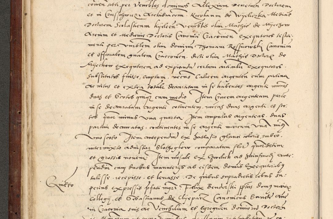 Zdjęcie nr 117 dla obiektu archiwalnego: Acta actorum causarum, sentenciarum et obligationum coram reverendo patre domino Paulo Crassowski Warscheviensi et Omnium Sanctorum preposito, canonico et officiali in spiritualibus generali Cracoviensi ad annum Domini millesimum quingentesimum quadragesimum primum, cuius indicio est quatuor decima, pontificatu (sic!) sanctissimi in Christo patris et domini nostri domini Pauli divina providencia pape tercii,, anno septimo, a die ac mense infrascriptis feliciter continuantur