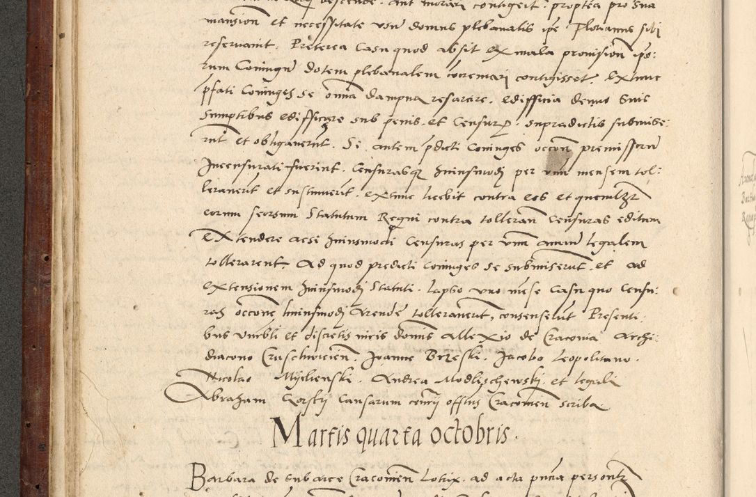 Zdjęcie nr 111 dla obiektu archiwalnego: Acta actorum causarum, sentenciarum et obligationum coram reverendo patre domino Paulo Crassowski Warscheviensi et Omnium Sanctorum preposito, canonico et officiali in spiritualibus generali Cracoviensi ad annum Domini millesimum quingentesimum quadragesimum primum, cuius indicio est quatuor decima, pontificatu (sic!) sanctissimi in Christo patris et domini nostri domini Pauli divina providencia pape tercii,, anno septimo, a die ac mense infrascriptis feliciter continuantur