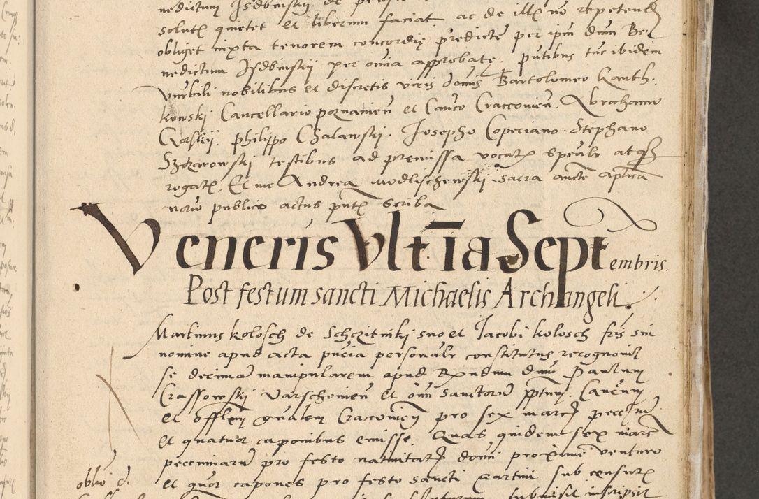 Zdjęcie nr 102 dla obiektu archiwalnego: Acta actorum causarum, sentenciarum et obligationum coram reverendo patre domino Paulo Crassowski Warscheviensi et Omnium Sanctorum preposito, canonico et officiali in spiritualibus generali Cracoviensi ad annum Domini millesimum quingentesimum quadragesimum primum, cuius indicio est quatuor decima, pontificatu (sic!) sanctissimi in Christo patris et domini nostri domini Pauli divina providencia pape tercii,, anno septimo, a die ac mense infrascriptis feliciter continuantur