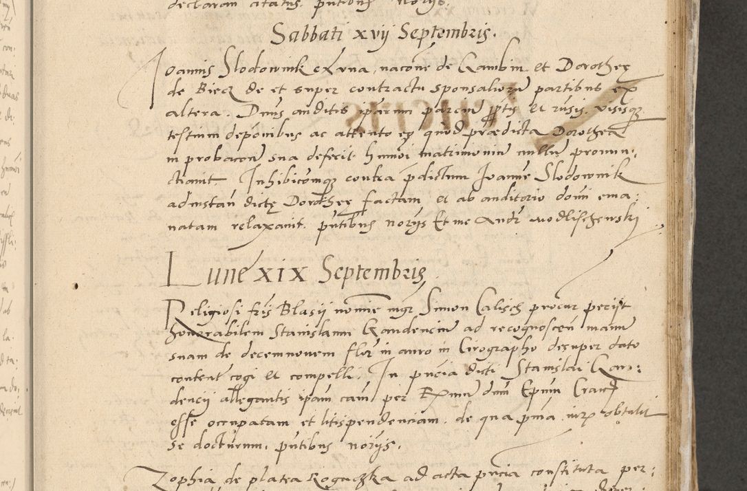 Zdjęcie nr 88 dla obiektu archiwalnego: Acta actorum causarum, sentenciarum et obligationum coram reverendo patre domino Paulo Crassowski Warscheviensi et Omnium Sanctorum preposito, canonico et officiali in spiritualibus generali Cracoviensi ad annum Domini millesimum quingentesimum quadragesimum primum, cuius indicio est quatuor decima, pontificatu (sic!) sanctissimi in Christo patris et domini nostri domini Pauli divina providencia pape tercii,, anno septimo, a die ac mense infrascriptis feliciter continuantur