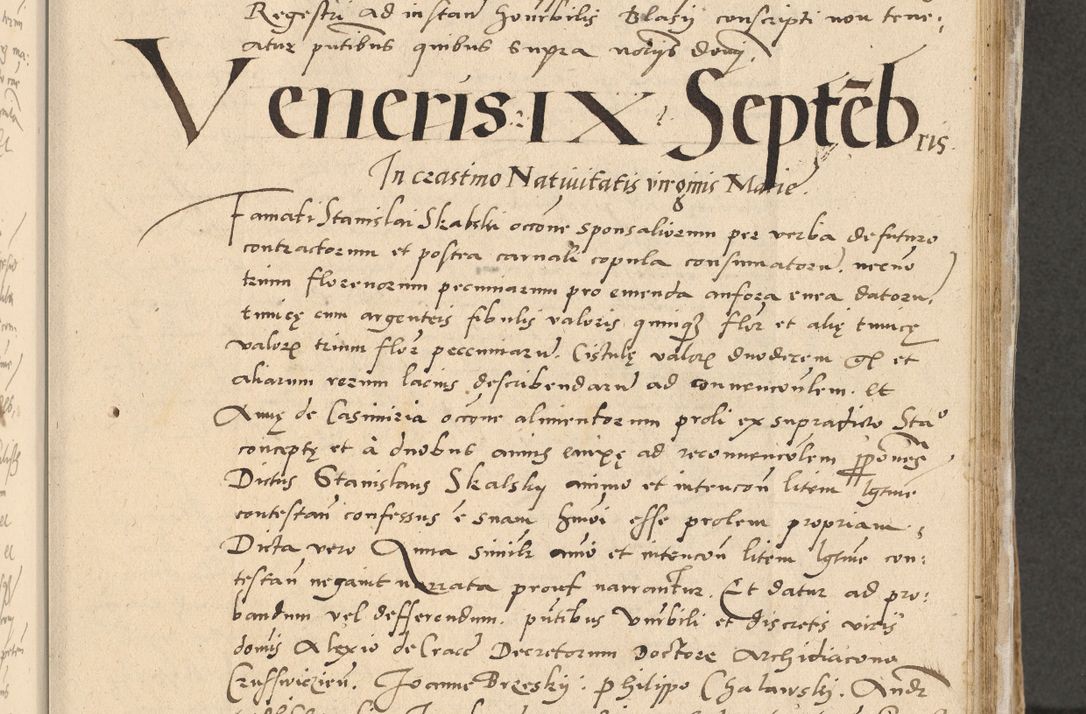 Zdjęcie nr 74 dla obiektu archiwalnego: Acta actorum causarum, sentenciarum et obligationum coram reverendo patre domino Paulo Crassowski Warscheviensi et Omnium Sanctorum preposito, canonico et officiali in spiritualibus generali Cracoviensi ad annum Domini millesimum quingentesimum quadragesimum primum, cuius indicio est quatuor decima, pontificatu (sic!) sanctissimi in Christo patris et domini nostri domini Pauli divina providencia pape tercii,, anno septimo, a die ac mense infrascriptis feliciter continuantur