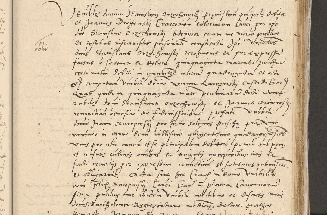 Zdjęcie nr 44 dla obiektu archiwalnego: Acta actorum causarum, sentenciarum et obligationum coram reverendo patre domino Paulo Crassowski Warscheviensi et Omnium Sanctorum preposito, canonico et officiali in spiritualibus generali Cracoviensi ad annum Domini millesimum quingentesimum quadragesimum primum, cuius indicio est quatuor decima, pontificatu (sic!) sanctissimi in Christo patris et domini nostri domini Pauli divina providencia pape tercii,, anno septimo, a die ac mense infrascriptis feliciter continuantur
