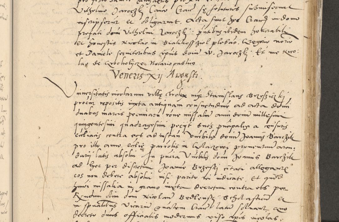 Zdjęcie nr 46 dla obiektu archiwalnego: Acta actorum causarum, sentenciarum et obligationum coram reverendo patre domino Paulo Crassowski Warscheviensi et Omnium Sanctorum preposito, canonico et officiali in spiritualibus generali Cracoviensi ad annum Domini millesimum quingentesimum quadragesimum primum, cuius indicio est quatuor decima, pontificatu (sic!) sanctissimi in Christo patris et domini nostri domini Pauli divina providencia pape tercii,, anno septimo, a die ac mense infrascriptis feliciter continuantur