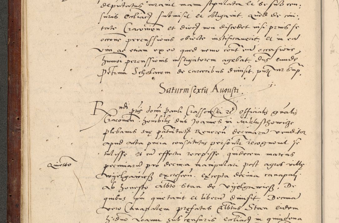 Zdjęcie nr 43 dla obiektu archiwalnego: Acta actorum causarum, sentenciarum et obligationum coram reverendo patre domino Paulo Crassowski Warscheviensi et Omnium Sanctorum preposito, canonico et officiali in spiritualibus generali Cracoviensi ad annum Domini millesimum quingentesimum quadragesimum primum, cuius indicio est quatuor decima, pontificatu (sic!) sanctissimi in Christo patris et domini nostri domini Pauli divina providencia pape tercii,, anno septimo, a die ac mense infrascriptis feliciter continuantur