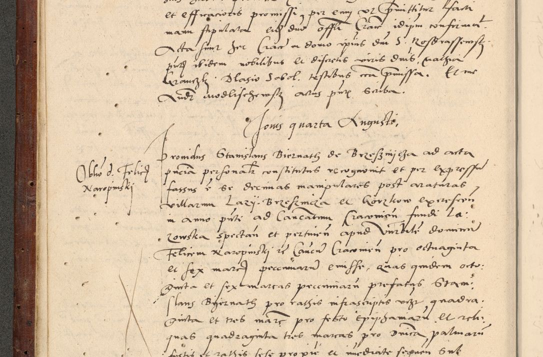 Zdjęcie nr 41 dla obiektu archiwalnego: Acta actorum causarum, sentenciarum et obligationum coram reverendo patre domino Paulo Crassowski Warscheviensi et Omnium Sanctorum preposito, canonico et officiali in spiritualibus generali Cracoviensi ad annum Domini millesimum quingentesimum quadragesimum primum, cuius indicio est quatuor decima, pontificatu (sic!) sanctissimi in Christo patris et domini nostri domini Pauli divina providencia pape tercii,, anno septimo, a die ac mense infrascriptis feliciter continuantur