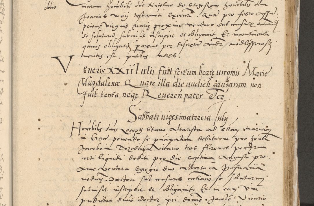Zdjęcie nr 34 dla obiektu archiwalnego: Acta actorum causarum, sentenciarum et obligationum coram reverendo patre domino Paulo Crassowski Warscheviensi et Omnium Sanctorum preposito, canonico et officiali in spiritualibus generali Cracoviensi ad annum Domini millesimum quingentesimum quadragesimum primum, cuius indicio est quatuor decima, pontificatu (sic!) sanctissimi in Christo patris et domini nostri domini Pauli divina providencia pape tercii,, anno septimo, a die ac mense infrascriptis feliciter continuantur