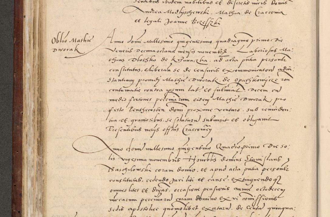 Zdjęcie nr 207 dla obiektu archiwalnego: Acta actorum causarum, sentenciarum et obligationum coram reverendo patre domino Paulo Crassowski Warscheviensi et Omnium Sanctorum preposito, canonico et officiali in spiritualibus generali Cracoviensi ad annum Domini millesimum quingentesimum quadragesimum primum, cuius indicio est quatuor decima, pontificatu (sic!) sanctissimi in Christo patris et domini nostri domini Pauli divina providencia pape tercii,, anno septimo, a die ac mense infrascriptis feliciter continuantur