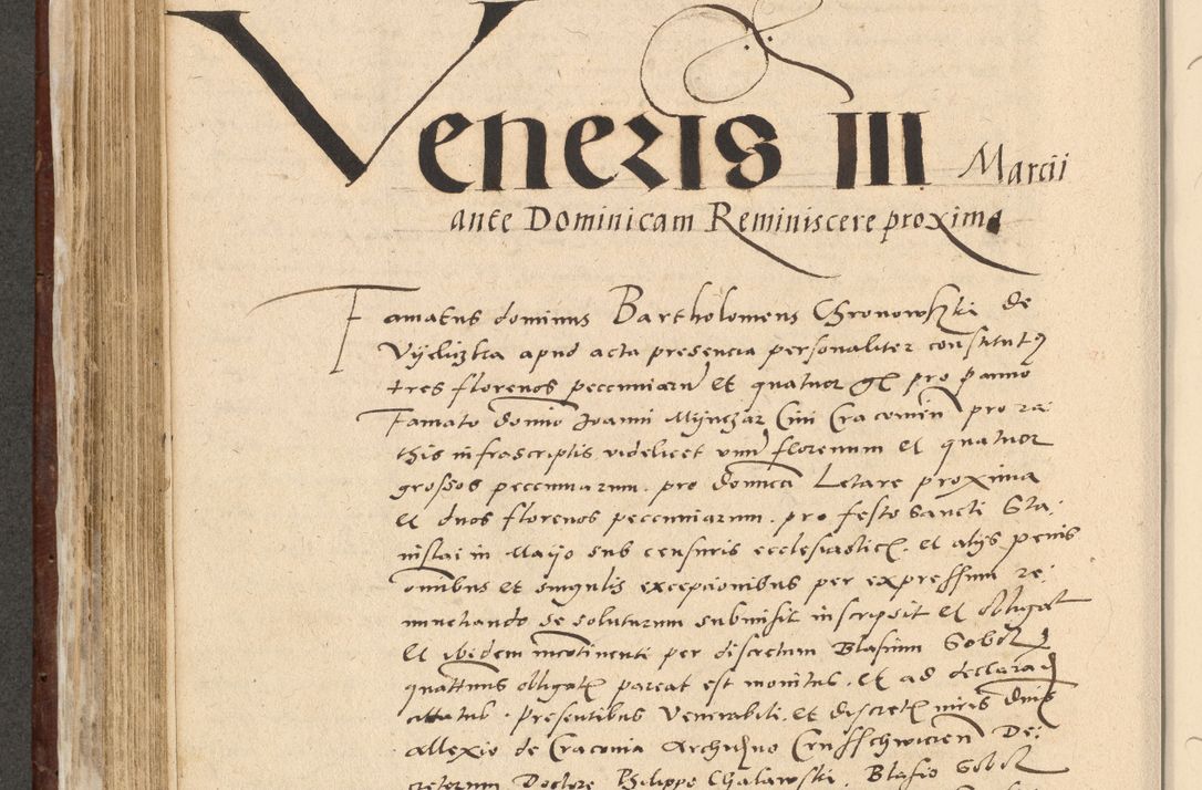 Zdjęcie nr 375 dla obiektu archiwalnego: Acta actorum causarum, sentenciarum et obligationum coram reverendo patre domino Paulo Crassowski Warscheviensi et Omnium Sanctorum preposito, canonico et officiali in spiritualibus generali Cracoviensi ad annum Domini millesimum quingentesimum quadragesimum primum, cuius indicio est quatuor decima, pontificatu (sic!) sanctissimi in Christo patris et domini nostri domini Pauli divina providencia pape tercii,, anno septimo, a die ac mense infrascriptis feliciter continuantur