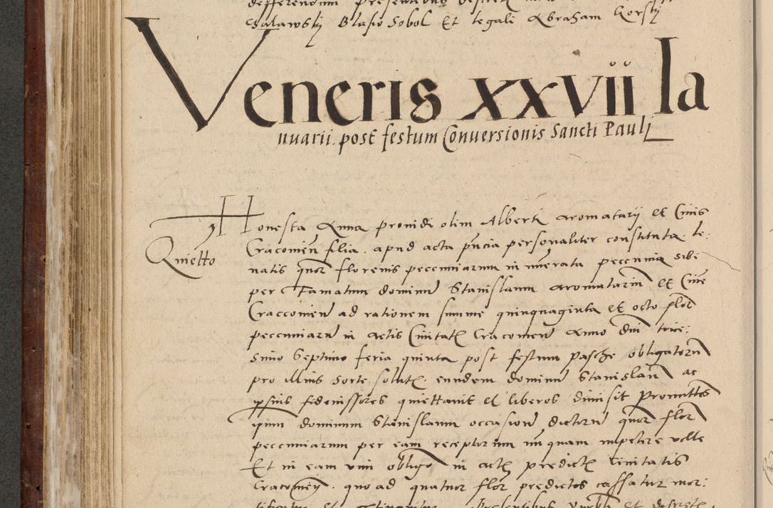 Zdjęcie nr 319 dla obiektu archiwalnego: Acta actorum causarum, sentenciarum et obligationum coram reverendo patre domino Paulo Crassowski Warscheviensi et Omnium Sanctorum preposito, canonico et officiali in spiritualibus generali Cracoviensi ad annum Domini millesimum quingentesimum quadragesimum primum, cuius indicio est quatuor decima, pontificatu (sic!) sanctissimi in Christo patris et domini nostri domini Pauli divina providencia pape tercii,, anno septimo, a die ac mense infrascriptis feliciter continuantur