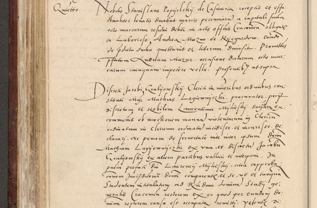 Zdjęcie nr 265 dla obiektu archiwalnego: Acta actorum causarum, sentenciarum et obligationum coram reverendo patre domino Paulo Crassowski Warscheviensi et Omnium Sanctorum preposito, canonico et officiali in spiritualibus generali Cracoviensi ad annum Domini millesimum quingentesimum quadragesimum primum, cuius indicio est quatuor decima, pontificatu (sic!) sanctissimi in Christo patris et domini nostri domini Pauli divina providencia pape tercii,, anno septimo, a die ac mense infrascriptis feliciter continuantur