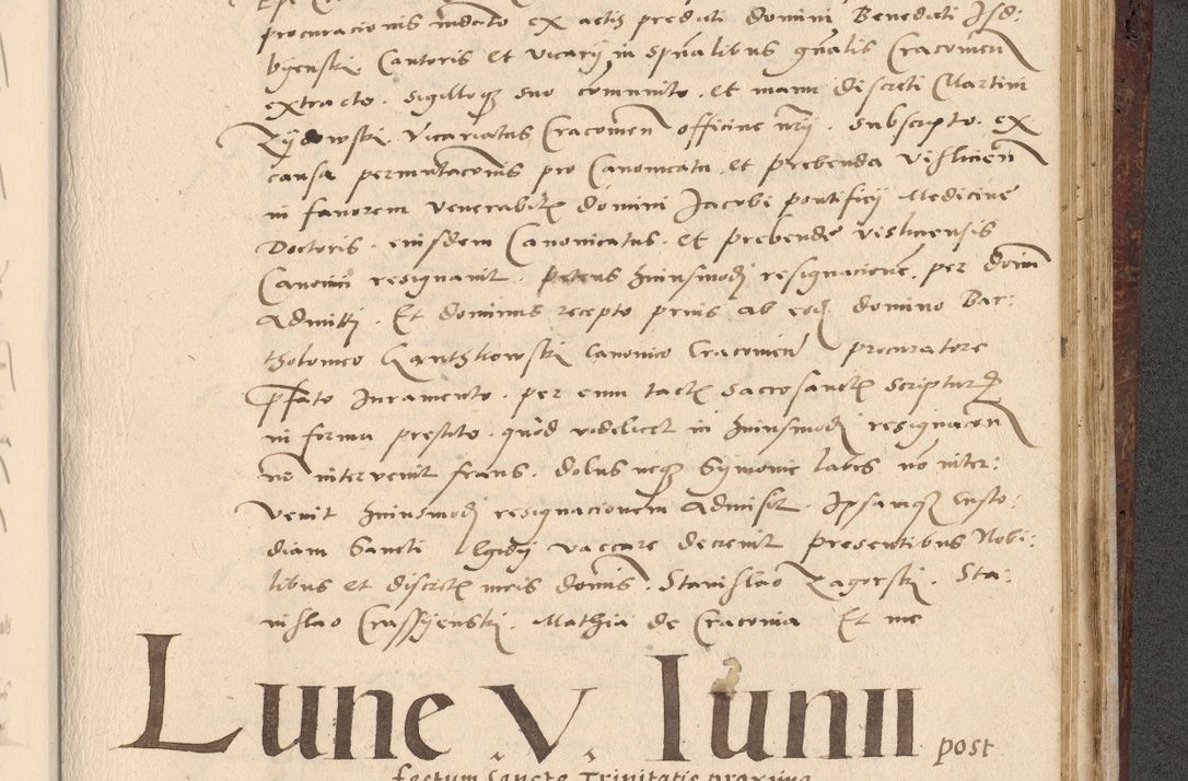 Zdjęcie nr 602 dla obiektu archiwalnego: Acta actorum causarum, sentenciarum et obligationum coram reverendo patre domino Paulo Crassowski Warscheviensi et Omnium Sanctorum preposito, canonico et officiali in spiritualibus generali Cracoviensi ad annum Domini millesimum quingentesimum quadragesimum primum, cuius indicio est quatuor decima, pontificatu (sic!) sanctissimi in Christo patris et domini nostri domini Pauli divina providencia pape tercii,, anno septimo, a die ac mense infrascriptis feliciter continuantur