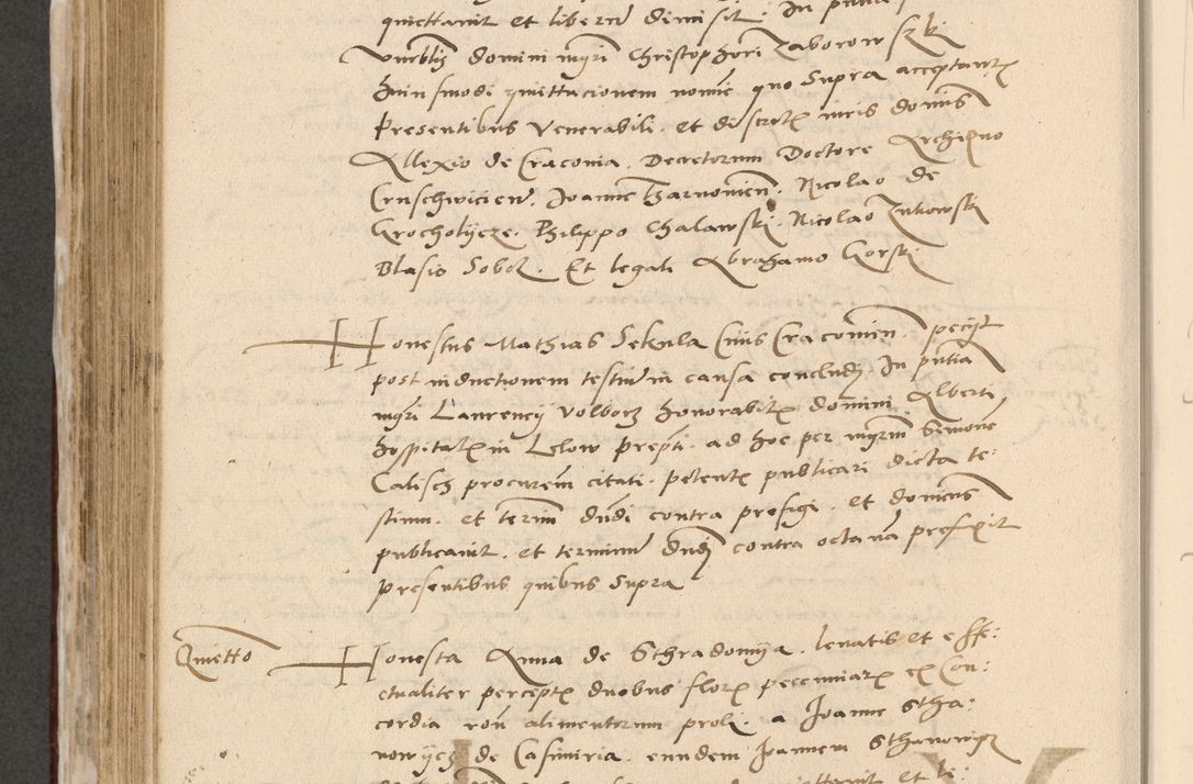 Zdjęcie nr 597 dla obiektu archiwalnego: Acta actorum causarum, sentenciarum et obligationum coram reverendo patre domino Paulo Crassowski Warscheviensi et Omnium Sanctorum preposito, canonico et officiali in spiritualibus generali Cracoviensi ad annum Domini millesimum quingentesimum quadragesimum primum, cuius indicio est quatuor decima, pontificatu (sic!) sanctissimi in Christo patris et domini nostri domini Pauli divina providencia pape tercii,, anno septimo, a die ac mense infrascriptis feliciter continuantur