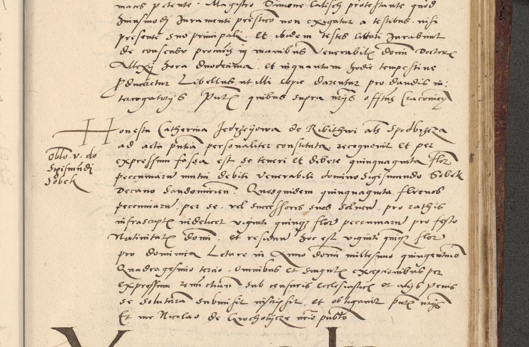 Zdjęcie nr 596 dla obiektu archiwalnego: Acta actorum causarum, sentenciarum et obligationum coram reverendo patre domino Paulo Crassowski Warscheviensi et Omnium Sanctorum preposito, canonico et officiali in spiritualibus generali Cracoviensi ad annum Domini millesimum quingentesimum quadragesimum primum, cuius indicio est quatuor decima, pontificatu (sic!) sanctissimi in Christo patris et domini nostri domini Pauli divina providencia pape tercii,, anno septimo, a die ac mense infrascriptis feliciter continuantur