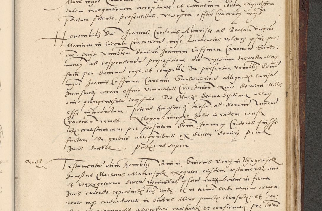 Zdjęcie nr 590 dla obiektu archiwalnego: Acta actorum causarum, sentenciarum et obligationum coram reverendo patre domino Paulo Crassowski Warscheviensi et Omnium Sanctorum preposito, canonico et officiali in spiritualibus generali Cracoviensi ad annum Domini millesimum quingentesimum quadragesimum primum, cuius indicio est quatuor decima, pontificatu (sic!) sanctissimi in Christo patris et domini nostri domini Pauli divina providencia pape tercii,, anno septimo, a die ac mense infrascriptis feliciter continuantur