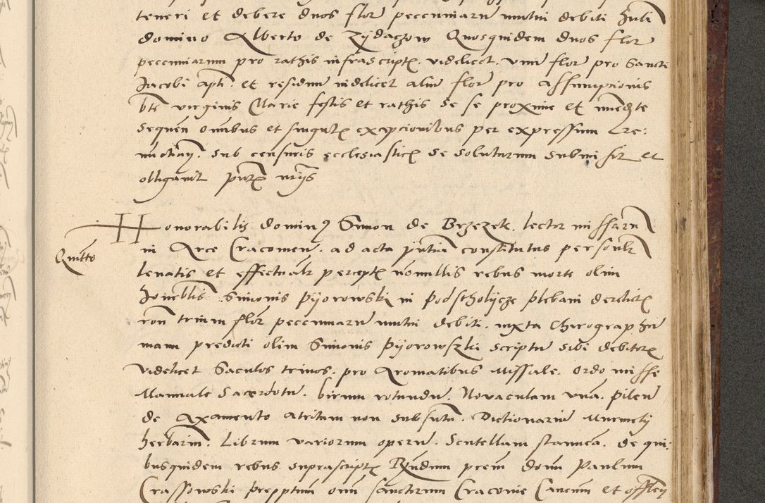 Zdjęcie nr 548 dla obiektu archiwalnego: Acta actorum causarum, sentenciarum et obligationum coram reverendo patre domino Paulo Crassowski Warscheviensi et Omnium Sanctorum preposito, canonico et officiali in spiritualibus generali Cracoviensi ad annum Domini millesimum quingentesimum quadragesimum primum, cuius indicio est quatuor decima, pontificatu (sic!) sanctissimi in Christo patris et domini nostri domini Pauli divina providencia pape tercii,, anno septimo, a die ac mense infrascriptis feliciter continuantur