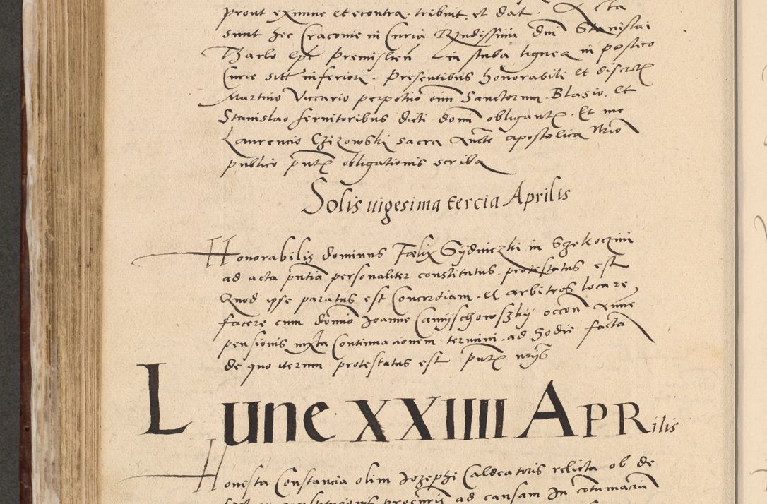 Zdjęcie nr 499 dla obiektu archiwalnego: Acta actorum causarum, sentenciarum et obligationum coram reverendo patre domino Paulo Crassowski Warscheviensi et Omnium Sanctorum preposito, canonico et officiali in spiritualibus generali Cracoviensi ad annum Domini millesimum quingentesimum quadragesimum primum, cuius indicio est quatuor decima, pontificatu (sic!) sanctissimi in Christo patris et domini nostri domini Pauli divina providencia pape tercii,, anno septimo, a die ac mense infrascriptis feliciter continuantur
