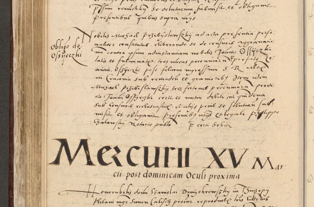 Zdjęcie nr 415 dla obiektu archiwalnego: Acta actorum causarum, sentenciarum et obligationum coram reverendo patre domino Paulo Crassowski Warscheviensi et Omnium Sanctorum preposito, canonico et officiali in spiritualibus generali Cracoviensi ad annum Domini millesimum quingentesimum quadragesimum primum, cuius indicio est quatuor decima, pontificatu (sic!) sanctissimi in Christo patris et domini nostri domini Pauli divina providencia pape tercii,, anno septimo, a die ac mense infrascriptis feliciter continuantur