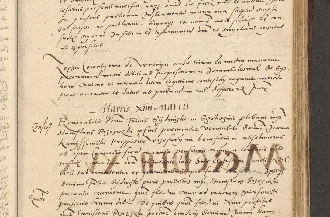 Zdjęcie nr 414 dla obiektu archiwalnego: Acta actorum causarum, sentenciarum et obligationum coram reverendo patre domino Paulo Crassowski Warscheviensi et Omnium Sanctorum preposito, canonico et officiali in spiritualibus generali Cracoviensi ad annum Domini millesimum quingentesimum quadragesimum primum, cuius indicio est quatuor decima, pontificatu (sic!) sanctissimi in Christo patris et domini nostri domini Pauli divina providencia pape tercii,, anno septimo, a die ac mense infrascriptis feliciter continuantur