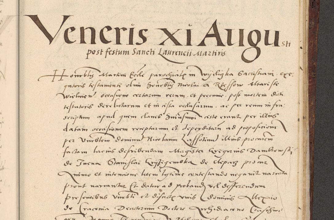 Zdjęcie nr 722 dla obiektu archiwalnego: Acta actorum causarum, sentenciarum et obligationum coram reverendo patre domino Paulo Crassowski Warscheviensi et Omnium Sanctorum preposito, canonico et officiali in spiritualibus generali Cracoviensi ad annum Domini millesimum quingentesimum quadragesimum primum, cuius indicio est quatuor decima, pontificatu (sic!) sanctissimi in Christo patris et domini nostri domini Pauli divina providencia pape tercii,, anno septimo, a die ac mense infrascriptis feliciter continuantur