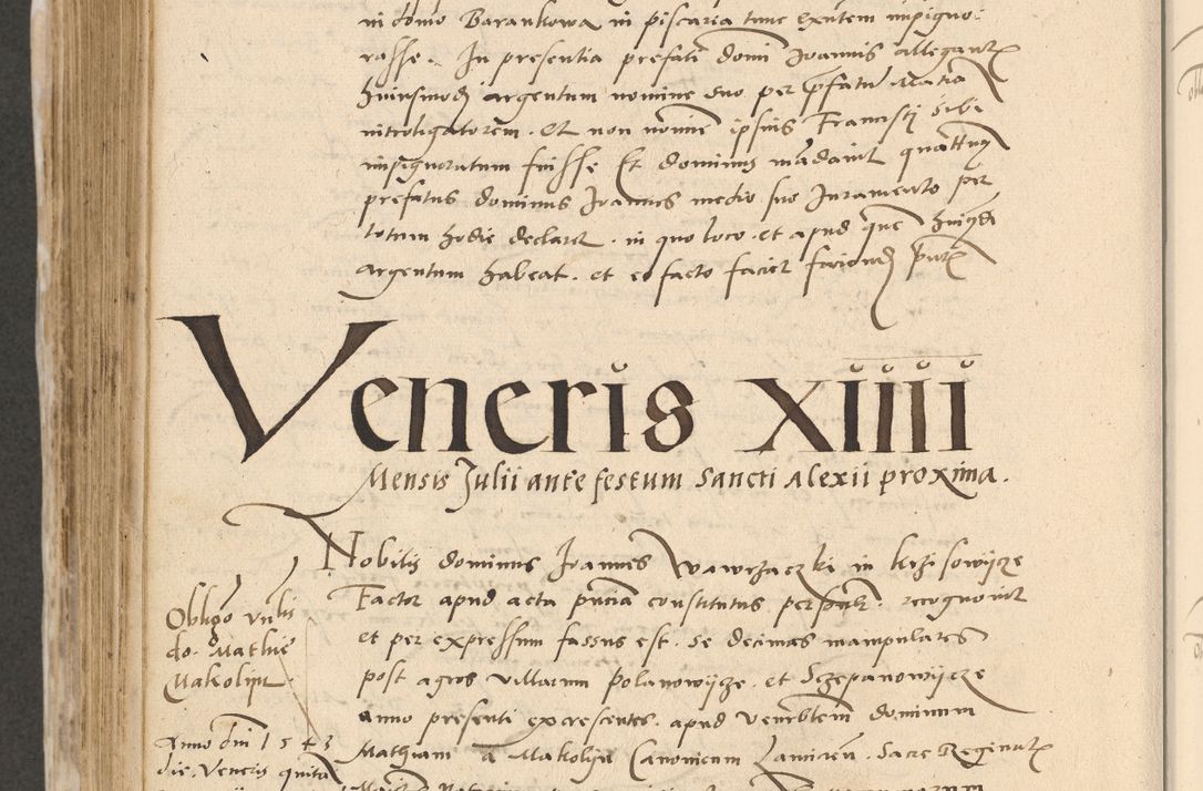 Zdjęcie nr 689 dla obiektu archiwalnego: Acta actorum causarum, sentenciarum et obligationum coram reverendo patre domino Paulo Crassowski Warscheviensi et Omnium Sanctorum preposito, canonico et officiali in spiritualibus generali Cracoviensi ad annum Domini millesimum quingentesimum quadragesimum primum, cuius indicio est quatuor decima, pontificatu (sic!) sanctissimi in Christo patris et domini nostri domini Pauli divina providencia pape tercii,, anno septimo, a die ac mense infrascriptis feliciter continuantur