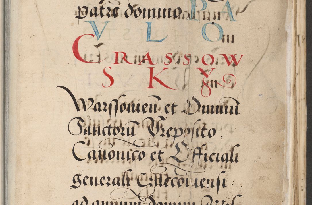 Zdjęcie nr 5 dla obiektu archiwalnego: Acta actorum causarum, sentenciarum et obligacionum coram reverendo patre domino Paulo Crassowsky Warssoviensi et Omnium Sanctorum preposito, canonico et officiali generali Cracoviensi ad annum Domini millesimum quingentesimum quadraresimum quatrum, cuius indicio est secunda pontificatus sanctissimi in Christo patris et domini nostri domini Pauli divina providencia pape tercii anno ipsius decimo, a die ac mense infrascriptis feliciter continuantur