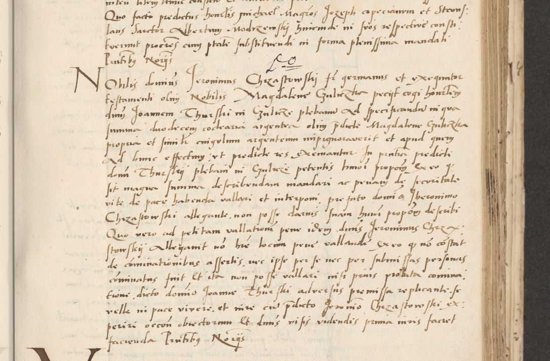 Zdjęcie nr 203 dla obiektu archiwalnego: Acta actorum causarum, sentenciarum et obligacionum coram reverendo patre domino Paulo Crassowsky Warssoviensi et Omnium Sanctorum preposito, canonico et officiali generali Cracoviensi ad annum Domini millesimum quingentesimum quadraresimum quatrum, cuius indicio est secunda pontificatus sanctissimi in Christo patris et domini nostri domini Pauli divina providencia pape tercii anno ipsius decimo, a die ac mense infrascriptis feliciter continuantur