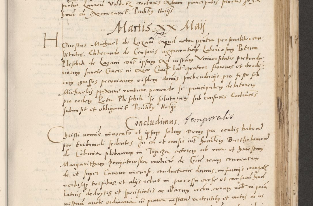 Zdjęcie nr 199 dla obiektu archiwalnego: Acta actorum causarum, sentenciarum et obligacionum coram reverendo patre domino Paulo Crassowsky Warssoviensi et Omnium Sanctorum preposito, canonico et officiali generali Cracoviensi ad annum Domini millesimum quingentesimum quadraresimum quatrum, cuius indicio est secunda pontificatus sanctissimi in Christo patris et domini nostri domini Pauli divina providencia pape tercii anno ipsius decimo, a die ac mense infrascriptis feliciter continuantur