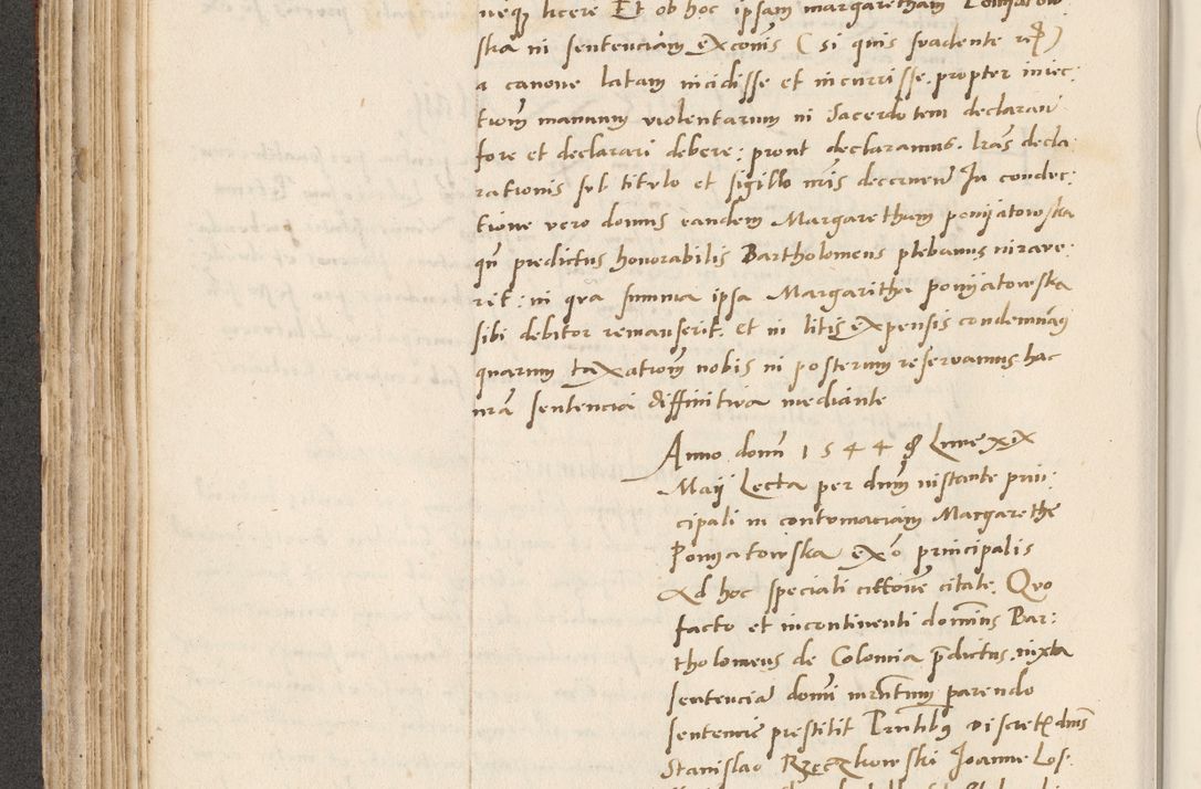 Zdjęcie nr 200 dla obiektu archiwalnego: Acta actorum causarum, sentenciarum et obligacionum coram reverendo patre domino Paulo Crassowsky Warssoviensi et Omnium Sanctorum preposito, canonico et officiali generali Cracoviensi ad annum Domini millesimum quingentesimum quadraresimum quatrum, cuius indicio est secunda pontificatus sanctissimi in Christo patris et domini nostri domini Pauli divina providencia pape tercii anno ipsius decimo, a die ac mense infrascriptis feliciter continuantur