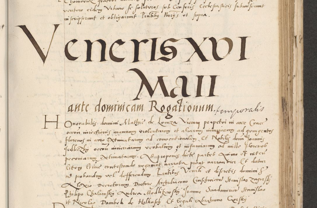 Zdjęcie nr 193 dla obiektu archiwalnego: Acta actorum causarum, sentenciarum et obligacionum coram reverendo patre domino Paulo Crassowsky Warssoviensi et Omnium Sanctorum preposito, canonico et officiali generali Cracoviensi ad annum Domini millesimum quingentesimum quadraresimum quatrum, cuius indicio est secunda pontificatus sanctissimi in Christo patris et domini nostri domini Pauli divina providencia pape tercii anno ipsius decimo, a die ac mense infrascriptis feliciter continuantur