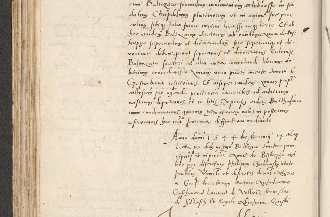 Zdjęcie nr 192 dla obiektu archiwalnego: Acta actorum causarum, sentenciarum et obligacionum coram reverendo patre domino Paulo Crassowsky Warssoviensi et Omnium Sanctorum preposito, canonico et officiali generali Cracoviensi ad annum Domini millesimum quingentesimum quadraresimum quatrum, cuius indicio est secunda pontificatus sanctissimi in Christo patris et domini nostri domini Pauli divina providencia pape tercii anno ipsius decimo, a die ac mense infrascriptis feliciter continuantur