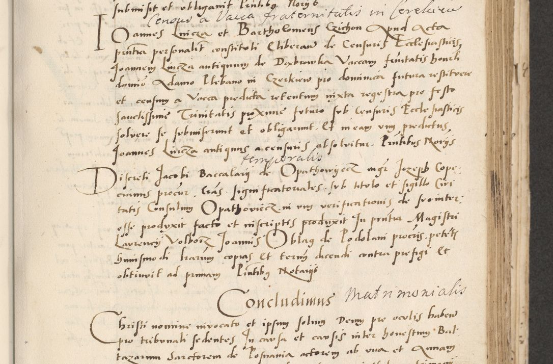 Zdjęcie nr 191 dla obiektu archiwalnego: Acta actorum causarum, sentenciarum et obligacionum coram reverendo patre domino Paulo Crassowsky Warssoviensi et Omnium Sanctorum preposito, canonico et officiali generali Cracoviensi ad annum Domini millesimum quingentesimum quadraresimum quatrum, cuius indicio est secunda pontificatus sanctissimi in Christo patris et domini nostri domini Pauli divina providencia pape tercii anno ipsius decimo, a die ac mense infrascriptis feliciter continuantur