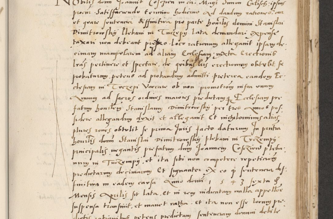 Zdjęcie nr 189 dla obiektu archiwalnego: Acta actorum causarum, sentenciarum et obligacionum coram reverendo patre domino Paulo Crassowsky Warssoviensi et Omnium Sanctorum preposito, canonico et officiali generali Cracoviensi ad annum Domini millesimum quingentesimum quadraresimum quatrum, cuius indicio est secunda pontificatus sanctissimi in Christo patris et domini nostri domini Pauli divina providencia pape tercii anno ipsius decimo, a die ac mense infrascriptis feliciter continuantur