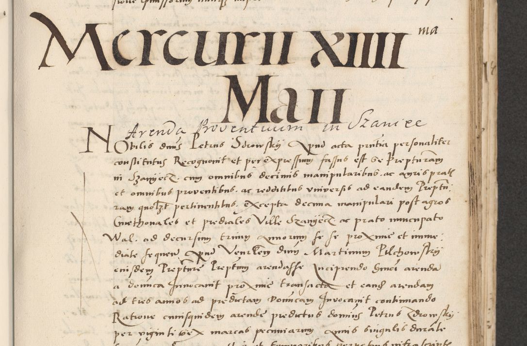 Zdjęcie nr 187 dla obiektu archiwalnego: Acta actorum causarum, sentenciarum et obligacionum coram reverendo patre domino Paulo Crassowsky Warssoviensi et Omnium Sanctorum preposito, canonico et officiali generali Cracoviensi ad annum Domini millesimum quingentesimum quadraresimum quatrum, cuius indicio est secunda pontificatus sanctissimi in Christo patris et domini nostri domini Pauli divina providencia pape tercii anno ipsius decimo, a die ac mense infrascriptis feliciter continuantur