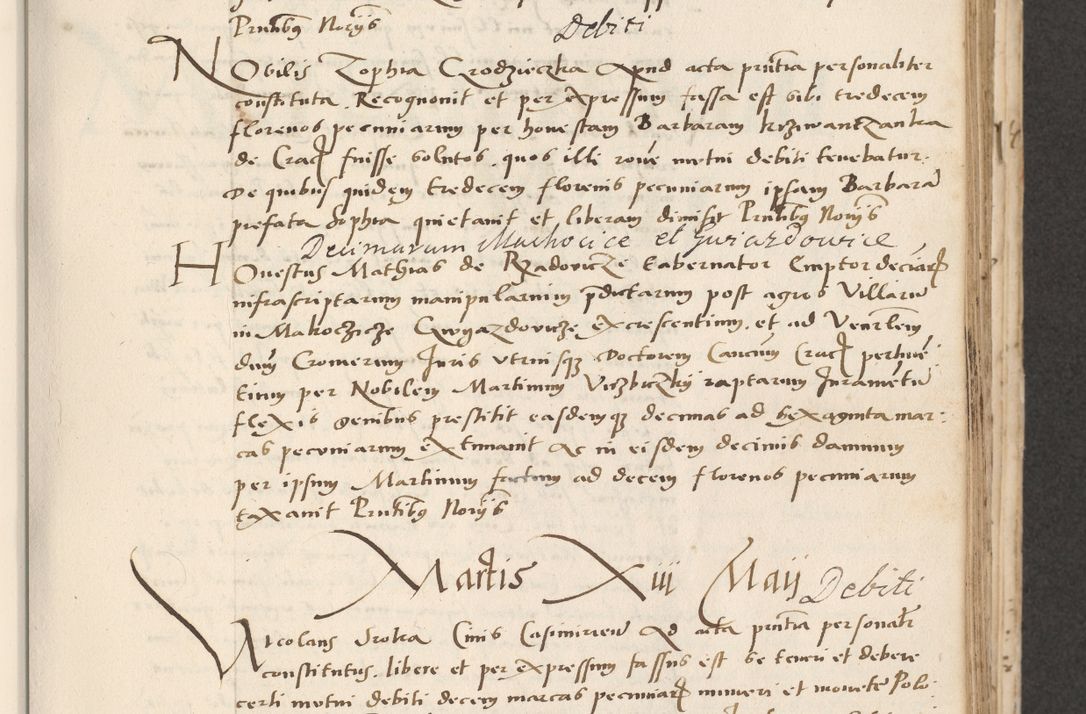 Zdjęcie nr 185 dla obiektu archiwalnego: Acta actorum causarum, sentenciarum et obligacionum coram reverendo patre domino Paulo Crassowsky Warssoviensi et Omnium Sanctorum preposito, canonico et officiali generali Cracoviensi ad annum Domini millesimum quingentesimum quadraresimum quatrum, cuius indicio est secunda pontificatus sanctissimi in Christo patris et domini nostri domini Pauli divina providencia pape tercii anno ipsius decimo, a die ac mense infrascriptis feliciter continuantur